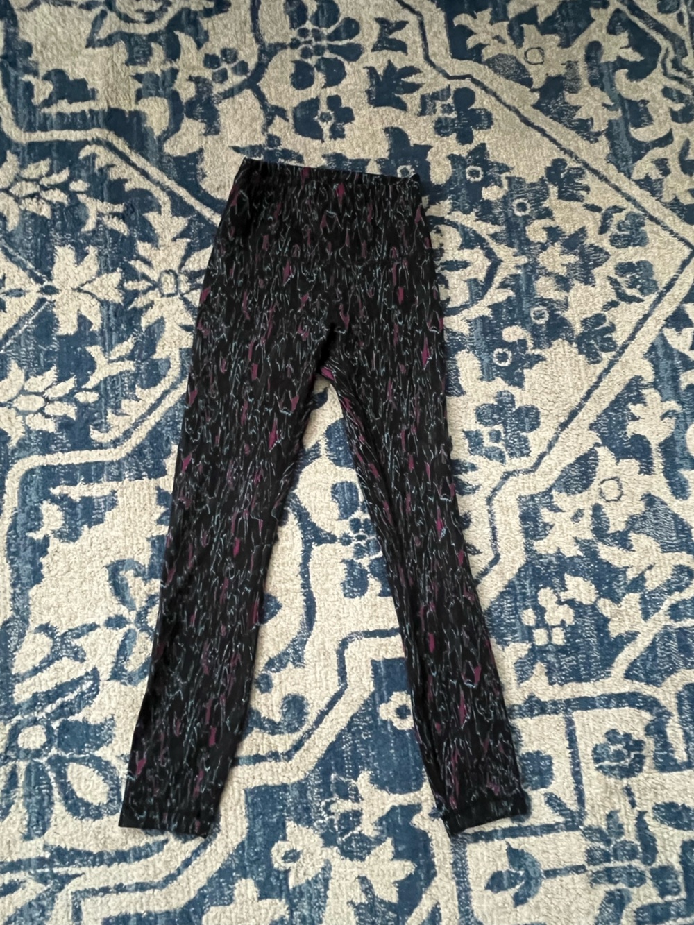 lululemon athletica Black with blue and Magenta Abstract leggings